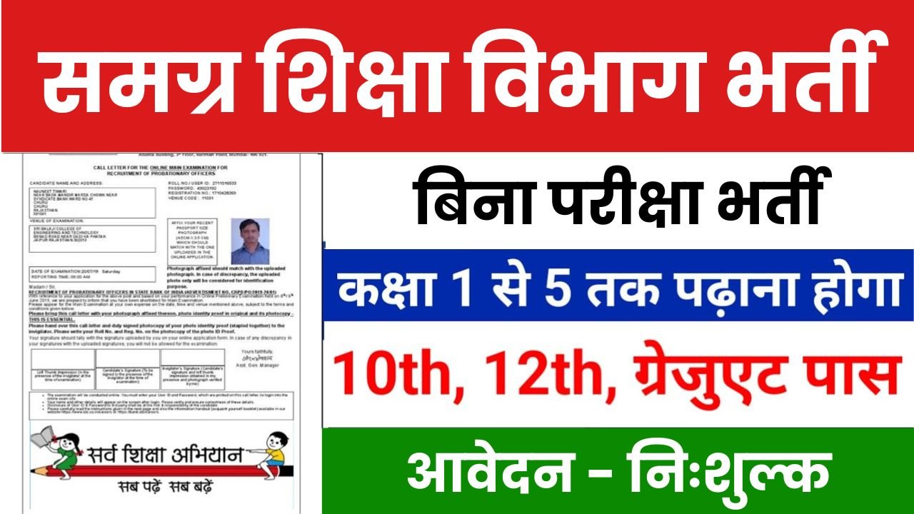 Samagra Shiksha Vibhag Vacancy